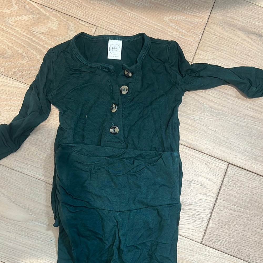 Lou Lou emerald green two piece set 3-6 months